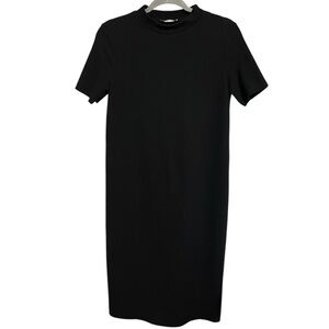 Zara Black Sheath Mini Dress Mock Neck